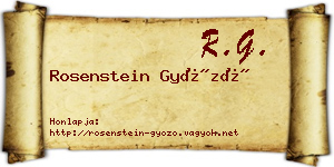 Rosenstein Győző névjegykártya